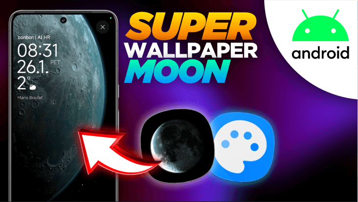 Melhores apps para personalizar Android em 2026 Super Wallpaper Moon